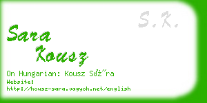 sara kousz business card